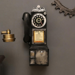 Seinale kinnitatav taksofon Retro kabiini sisekujundus black
