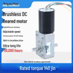 12V/24V Suure p&ouml;&ouml;rdemomendiga harjadeta ussik&auml;igukasti mootor 5840-3650 koos kiiruse reguleerimisega 12V 160 RPM, 50 reduction ratio