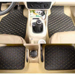 4 tk iga ilmaga PU-nahast auto p&otilde;randamatid Autode vooderdised autodele veoauto maasturi eesmised tagamatid Black beige thread