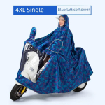 Eriti suur kahekordse paksusega vihmakeep XXXXL / / 4XL / Single Size - Blue Plaid sinine