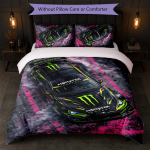 Monster Energy Tr&uuml;kiga 3-osaline tekikottide komplekt 1 tekikott ja 2 padjap&uuml;&uuml;ri Pehme voodipesu koduseks magamistoaks 135cm*200cm