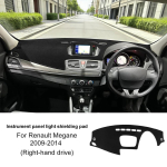 Renault Megane 3 III MK3 2009 2010 2011 2012 2013 2014 jaoks ArmatuurlauaKate Premium Flaneellmatt V&auml;ltige Valgusmatti UV-vastane Vaip Regular Style RHD white