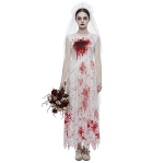 Halloweeni Kummitus Pruut Hirmutav Verine Zombi Pulmakleit Kost&uuml;&uuml;m Medium white