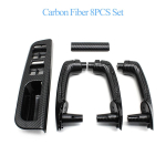 Must s&uuml;sinikust auto siseukse k&auml;epideme kate eesmisele, tagumisele, vasakule, paremale uksele Asendus Volkswagon VW Bora Golf 4 MK4 Jetta 1999-2004 jaoks Carbon Fiber 8PCS