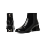French Retro V&auml;ikesed l&otilde;hnavad Martin Boots Square Head Prantsuse &otilde;hukesed l&uuml;hikesed saapad Paks konts 40 black