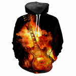 New Rock Lahe Kitarr 3D Tr&uuml;kk Igap&auml;evane Mood Meeste Vabaaja Meeste Mood Mugav Hip Hop Muusika Huvilised Hupparid T&auml;nav XL orange