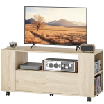 Liigutatav televiisorialus 102 cm TV-kapp kuni 42-tollisele televiisorile 2 sahtlit avatud riiulid naturaalne
