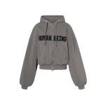 Balenciaga SS25 HUMAN BEING &Uuml;MAR KAPUUTSIGA DRESSUS L&otilde;tsa l&otilde;ikega Meeste Tumehall 827153TSVB91441 S gray