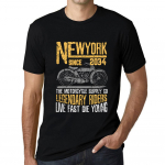 Meeste Vintage T-s&auml;rk Graafiline T-s&auml;rk New York Mootorratas Alates 2034 S&uuml;gavmust XS must