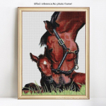 Teemantmaali loom 5D t&auml;is&uuml;mmargune hobune kivist mosaiik DIY ristpistes vaik 20X30CM