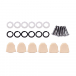 6 TKS Tuning Peg Caps Poleeritud tuuner Key Button Cap String Nupu k&auml;epide kollane