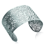 Les Tr&eacute;sors De Lily [M7309] - Bracelet Acier 'Carmen' argent&eacute; - 60 mm 4 cm h&otilde;be