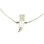 7bis [Q6028] - Bracelet artisanal 'Boho' argent&eacute; (dent) - 15x4 mm h&otilde;be