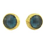 Les Tr&eacute;sors De Lily [Q9823] - Boucles artisanales 'Cl&eacute;opatra' bleu dor&eacute; - 14 mm sinine