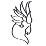 Les Tr&eacute;sors De Lily [R0589] - D&eacute;coration m&eacute;tal XXL 'Cacatoes' noir - 96. 5x48. 5x2. 5 cm must