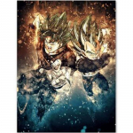 5D DIY teemantmaalikomplekt Super Saiyan Art Teemanttikandid Rhinestones Kaunistused koduks 30x40cm