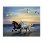 5D isetehtud teemantmaal Galloping Horse Teemanttikandid Ristpistes Kodukaunistus K&auml;sitsi valmistatud kingitused Round 20x30cm