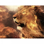 5D DIY Teemantmaal L&otilde;vi Rhinestones t&auml;iskandiline/&uuml;mmargune teemanttikandid Loomamosaiik K&auml;sitsi valmistatud kingitus Full Round 20X30CM punane