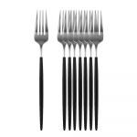 8/16 tk must kuldne &otilde;htus&ouml;&ouml;gikahvel lauan&otilde;ud roostevabast terasest h&otilde;ben&otilde;ud kuldsed k&ouml;&ouml;gin&otilde;ud mustad s&ouml;&ouml;giriistad 16Pcs must/h&otilde;be