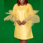 Naiste O kaelusega kleit, v&otilde;rk varrukatega t&uuml;llist Suures suuruses kitsad Aafrika kleidid naistele M kollane