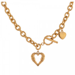 Eetit roostevabast terasest kullast s&uuml;dameripatsiga kaelakee naistele kuld