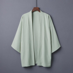 Moodne suvine tavaline v&auml;rviline mantel Jaapani kimonokardigan kimono haori naisele, mees, avar &otilde;huke must pealisr&otilde;ivas One Size heleroheline v&auml;rv