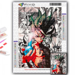 5D DIY Anime plakat Ristpistes Rhinestones Teemantjoonistus Tikand Mosaiik Kodukaunistus Full Round 20X30CM