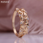 PATAYA roosa kullav&auml;rvi valge kunsttsirkoonist lillede stiilis Itaalia k&auml;sit&ouml;&ouml; klassikaline s&otilde;rmus 7