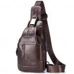 Meeste nahast tropikott veekindel Crossbody Pack rinnakorvi &otilde;la seljakott matkamiseks jalgrattaga