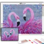 5D DIY loom Flamingo ristpistes kivikivid Teemantjoonistus Tikand Mosaiik Kodukaunistus Full Round 20X30CM