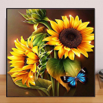 Maastik Lill DIY 5D Teemantmaal Lopsakas kr&uuml;santeem Teemanttikandid T&auml;ielik Anime Ristpistekomplektid Kodukaunistus K&auml;sitsi valmistatud kingitus Round 25x25cm