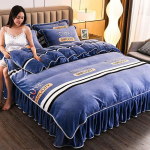 King Size / Queen Size / Twin Size Winter Milk Fliisist voodi seelik tekikate Padjap&uuml;&uuml;r Neljaosaline komplekt tihendav soe lihtne voodipesu kvaliteetne Twin 4pcs