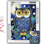 Populaarne 5D ristpistes ristpistes loomade &ouml;&ouml;kulli maalimine t&auml;ispuur-ristpistes k&auml;sit&ouml;&ouml;komplekt seinakleebis Kodukaunistus Full Round 20X30CM