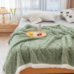 Paks talvetekk Pehmed soojad villased vooditekid Plaid Taff Cashmere Lamb termotekk voodikate 150*200cm roheline