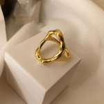 Foxanry Minimalistlikud kullav&auml;rvi s&otilde;rmused Prantsusmaa Vintage kullatud ovaalse kestaga Elegantne pulma pruudi ehted kingitused naistele as Shown kuld
