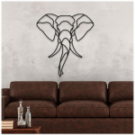 Les Tr&eacute;sors De Lily [A3249] - XXL metallist kaunistus  Elevant  must - 60x55 cm must