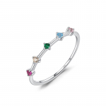 Naiste s&otilde;rmused S925 Sterling h&otilde;bedane tsirkoonist s&otilde;rmus Naiste lihtne s&otilde;rmus 5