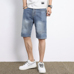 Denim l&uuml;hikesed p&uuml;ksid meeste uued suvised vabaaja veerandp&uuml;ksid jacquard vintage trend veerand teksap&uuml;ksid meeste 36 gray