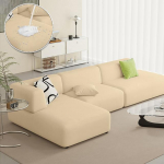 Veekindel diivanikate &uuml;hev&auml;rvilised elastsed nurgadiivanikatted elutoa sisekujunduseks 1/2/3/4 -istmega L-kujuline diivan tugitool 3 Seater 190-230cm kreemikas