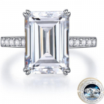 Bague Ringen 10*14 Moissanite s&otilde;rmus naistele Bridel Luksuslikud pulmaehted 10*14mm Lab-teemant 100% 925 Sterling h&otilde;bedast s&otilde;rmustega 10*14 Moissanite  No.5 valge