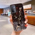Luksuslik Glitter k&auml;epael Love Heart telefoni&uuml;mbris OPPO A5 A9 A15 A15S A16 A16S A52 A53 A54 A72 A73 A74 A93 F17 F19 pehme kaanega OPPO A72