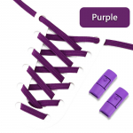 NO.8 Ei lipsu kingapaelad elastsed tossudele Lamedad kingapaelad v&auml;rviline metalllukk T&auml;iskasvanutele ja lastele Laisad kingad Paelad Aksessuaarid 1 paar 100cm lilla