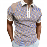 Meeste moodne triibuline l&uuml;hikeste varrukatega T-s&auml;rk POLO S sinine