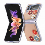 Samsung Z Flip 4 &uuml;mbrisele armas kolmem&otilde;&otilde;tmeline lilleline v&auml;rviline telefoni&uuml;mbris, l&auml;bipaistev kest, pehme kaitsev tagakaas For Galaxy Z Flip 4 sinine