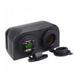 2 auguga telgialus 3,1 A kahekordne USB-autolaadija LED-digitaalse voltmeetri pistikupesaga veoauto mootorratta paadi ATV jaoks punane