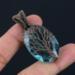 Elupuu &Scaron;veitsi sinise topaasi v&auml;&auml;riskiviga vasktraadist m&auml;his ripats ehted kingituseks 2.05 sinine