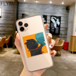 Naljakad paarid armsa kassi telefoni&uuml;mbris iPhone'ile 11 12 13 14 Pro Max Mini Xs Max X Xr Iphone Se 2020 7 8 Plus l&auml;bipaistev kate For iPhone XS Max