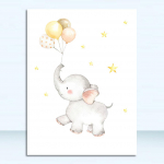 L&otilde;uendiprint Lihtne seinamaaling P&otilde;hjamaade lastetoa kaunistus Pilt Elevandi Kuu Star Baby Animal Lasteaia plakat Laps 21x30 No Frame