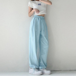 Roosad jooksup&uuml;ksid dressip&uuml;ksid naiste t&auml;navariided kottis laiad p&uuml;ksid Korea stiilis mood vabaaja p&uuml;ksid vintage Y2K r&otilde;ivad S sinine