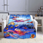 LOUSIDREAM Marine Life Flanelltekid voodiks Kodus Reisimine T&auml;iskasvanute flanelltekk diivanvoodi jaoks Elutoa Diivan Laps Hoia soojas 75x90cm